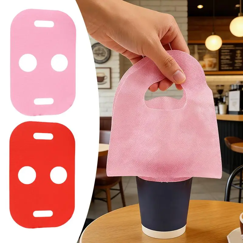 Bolsas desechables de tela no tejida tipo bayoneta para tazas de té con leche, 50/100 unidades, para envasar tazas individuales/dobles de té con leche, café y bebidas para fiestas.