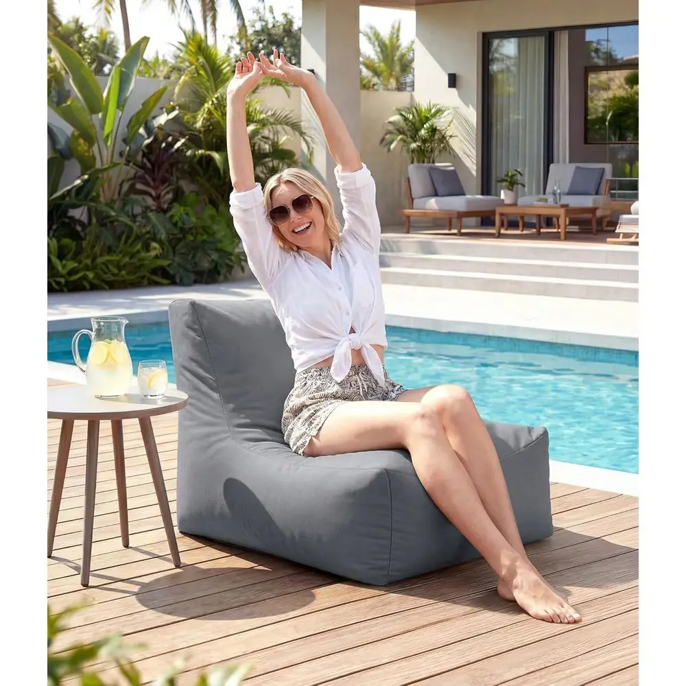 Bean Bag Chair Lounger, Small Beanbag Floor Sofa, Shredded Foam Filling Cushion, Splash Proof Detachable Zipper Cover, Patio Po