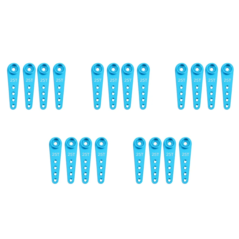 20 قطعة 37 مم 25T تمديد معدني بذراع توجيه مؤازر لأجزاء زاحفة السيارة RC، أزرق