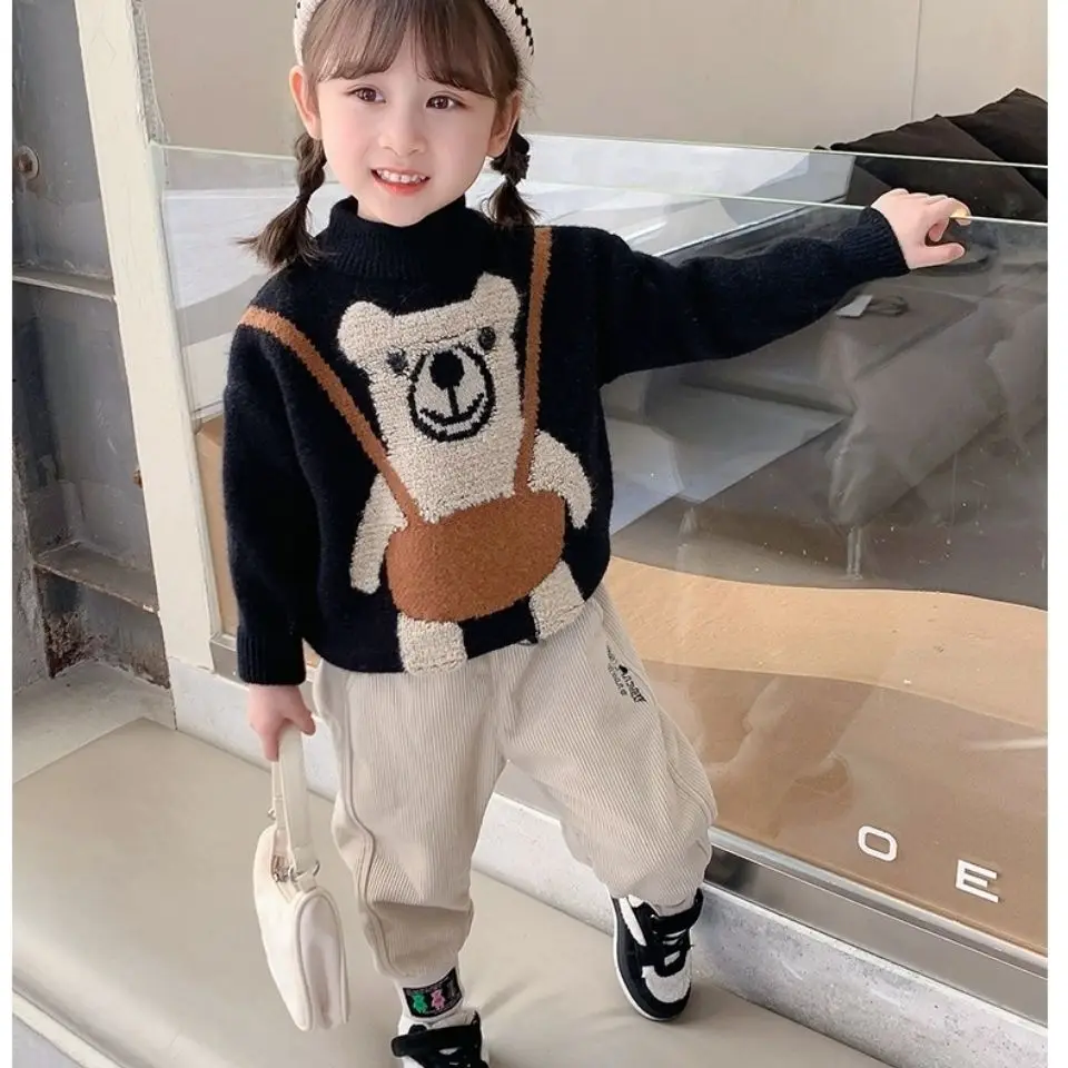 

Children's Mink Fur Men's and Women's Pullover Sweater Fleece-Lined Thickened Integral Velvet Autumn and Winter Bottoming