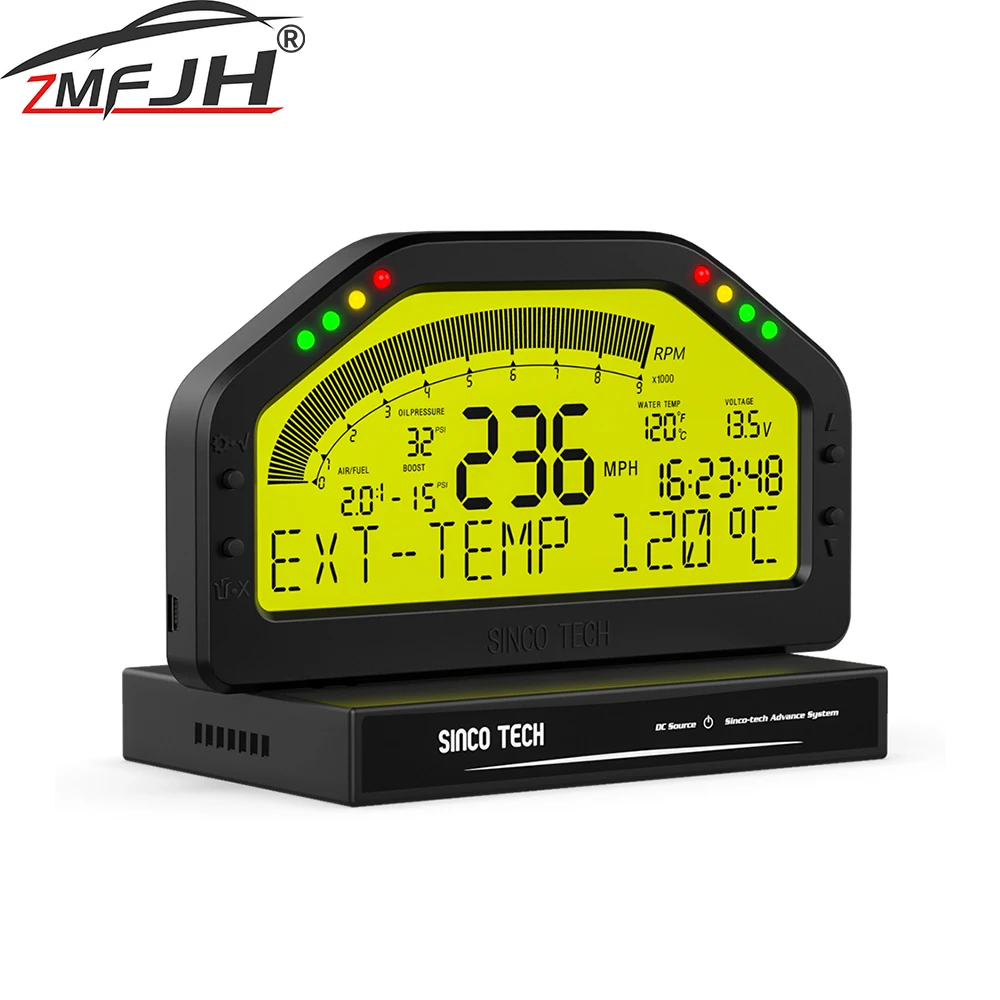 

Multi-function 9 in 1 Race Car Dashboard Bluetooth-compatible RPM Water Temp Voltage Speed LCD Display Racing Dash Panel