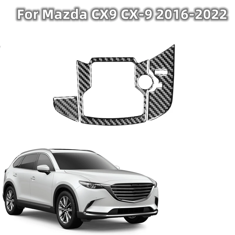 

Настоящее углеродное волокно для Mazda CX9 CX-9 2016-2022, крышка аудиопанели центральной консоли, наклейка, аксессуары для салона автомобиля