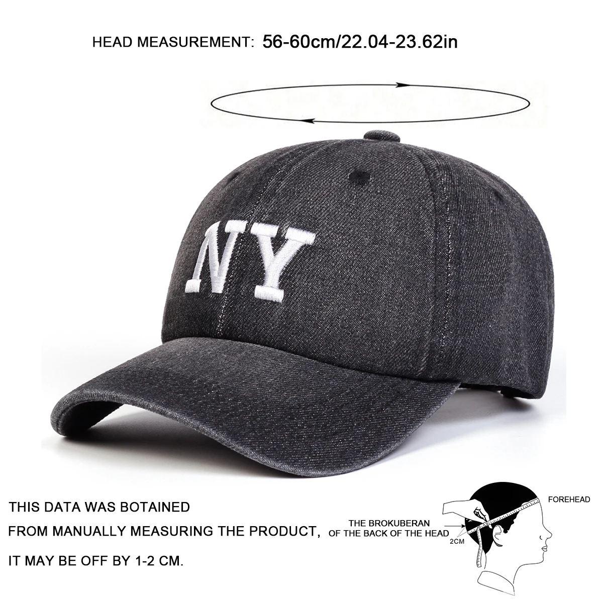 للجنسين نيويورك إلكتروني التطريز غسلها الدينيم قبعات البيسبول الربيع والخريف في الهواء الطلق قابل للتعديل قبعات عادية واقية من الشمس قبعة قبعة رياضية #6