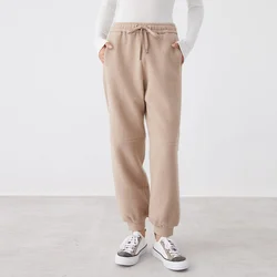 K2639W High quality women's clothing luxury brand casual trousers autumn and winter thick 100% wool pants