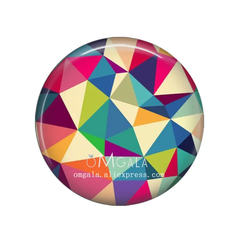 Art Colorful Geometric Patterns 10mm/12mm/14mm/18mm/20mm/25mm/30mm Round photo glass cabochon demo flat back Making findings image 3