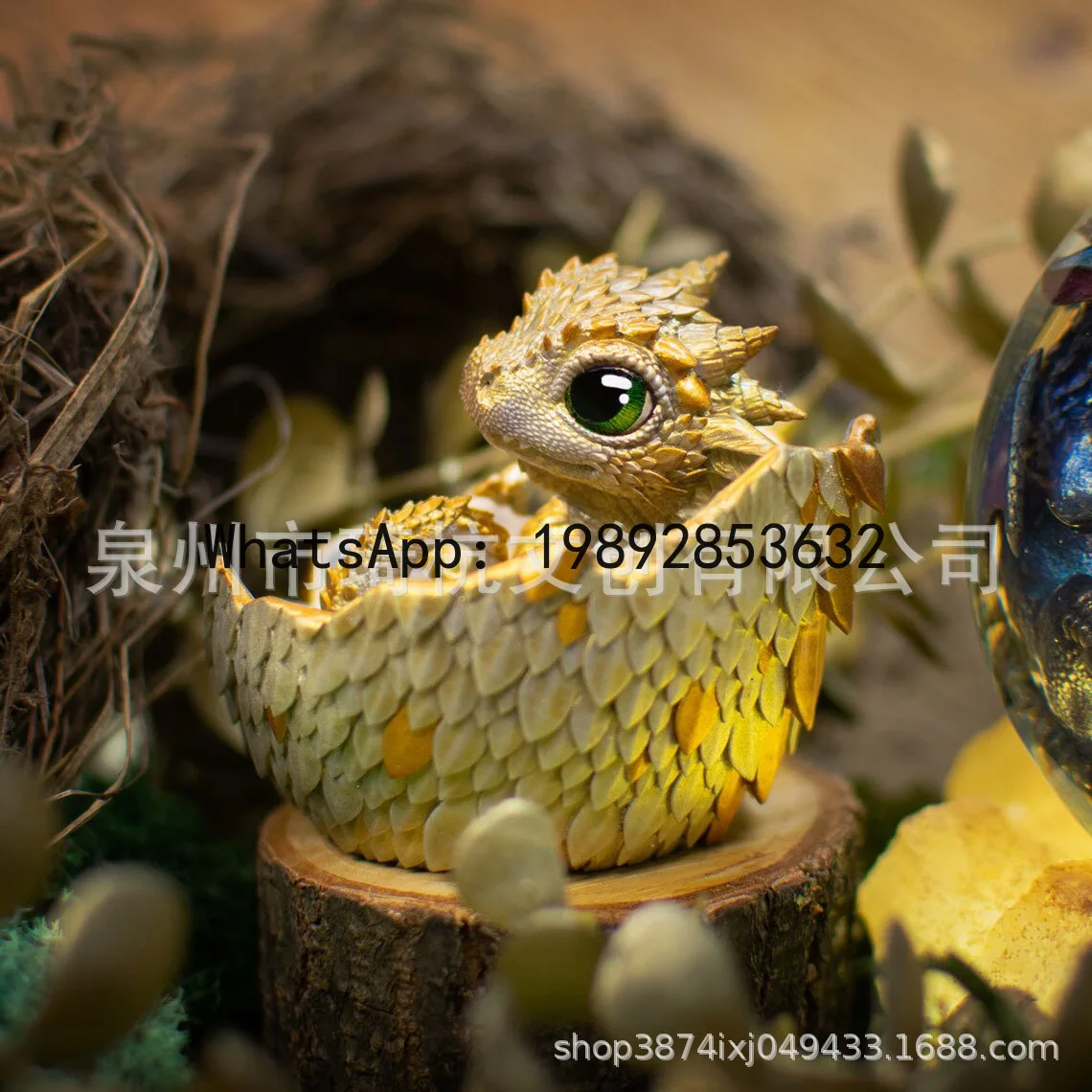 BJ6 new eggshell newborn dragon dark rainbow baby dragon cute statue ornament