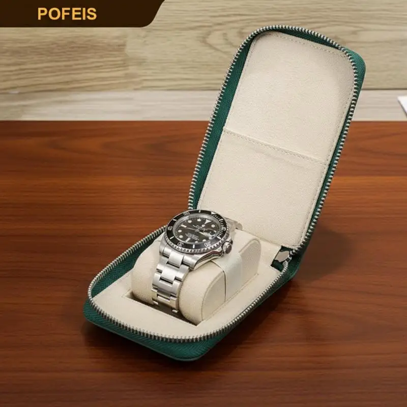 Anti-Dust Watch Storage Bag Organizer, Flannelette & Leather Jewelry Gift Pouch, Watch Case For Watch Protection Storage