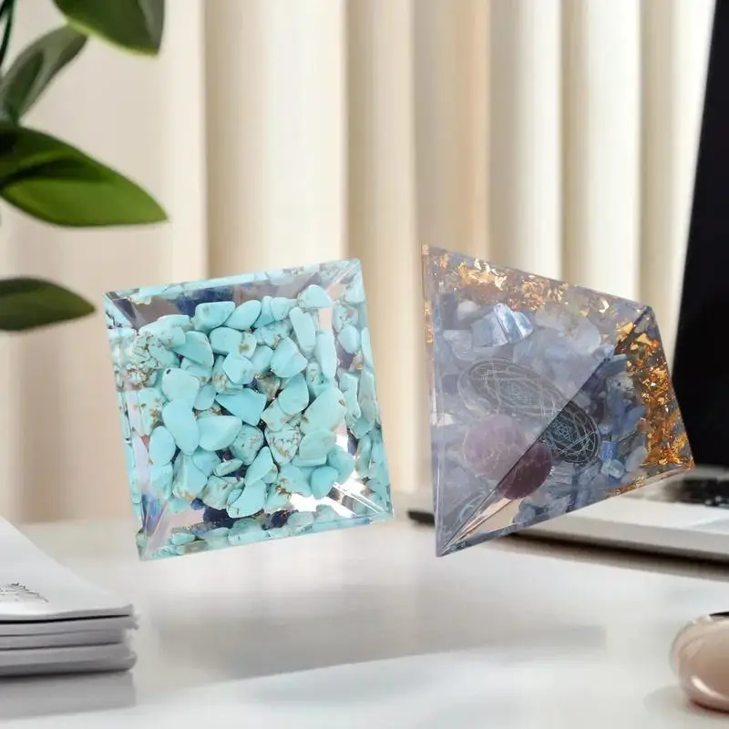 Энергетическая пирамида, оргонит, Рейки, натуральный аметист, перидот, Рейки, чакра, инструмент для медитации, декор комнаты, хрустальные подарки