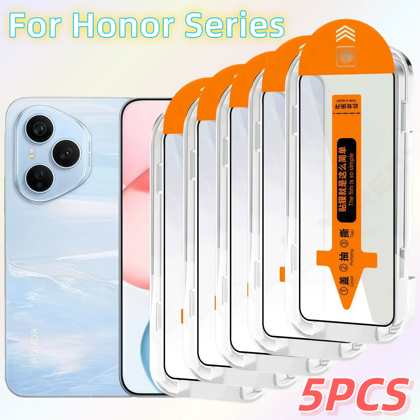 

5PCS screen protector HD tempered glass for Honor 20/20S/20Pro/30/30S/50SE/80 Pro/80GT 5G/300/400/400Pro