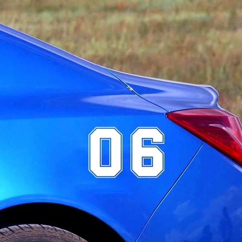 Number 06 Funny Vinyl Car Sticker Waterproof  Decal Stickers on  Truck Bumper Rear Window Laptop 20x30cm PVC KK