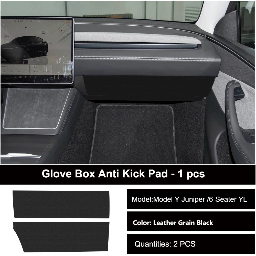 Car Door Anti-kick Pad for Tesla Model3 Highland ModelY Juniper YL 2021-2026 Glove Box Protective Sticker PU Leather Pads