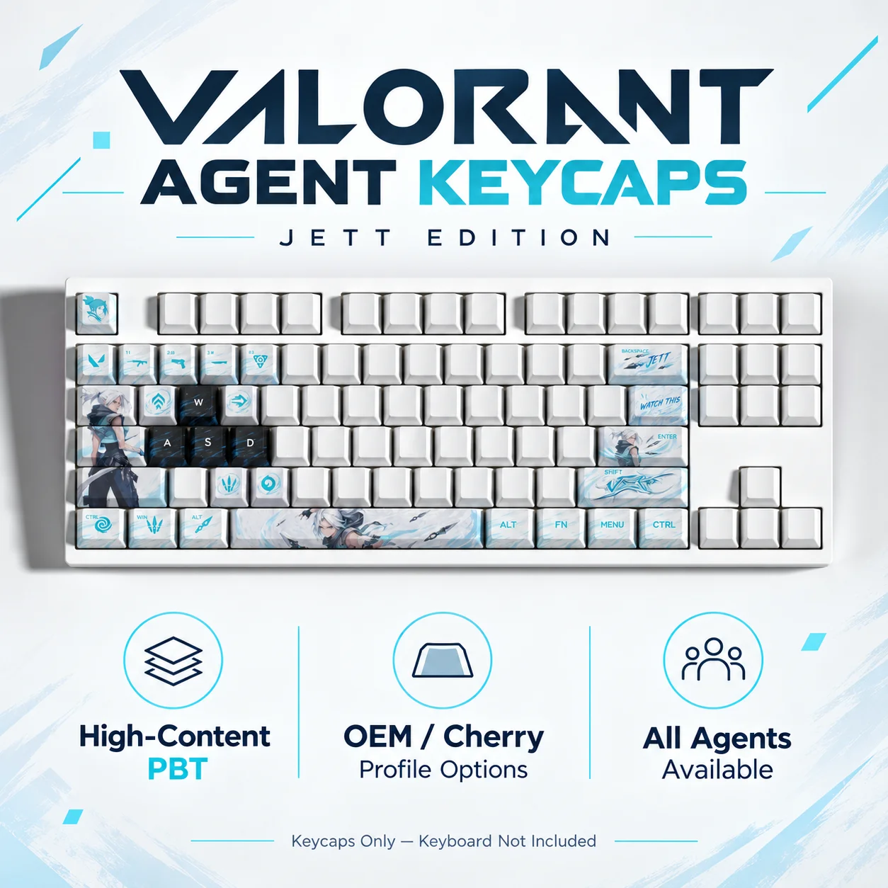 New Design  Premium VALORANT 29 Keycaps Set PBT Dye-Sub Gaming Keycap OEM Profile  Anime FPS Custom Mechanical Keyboard