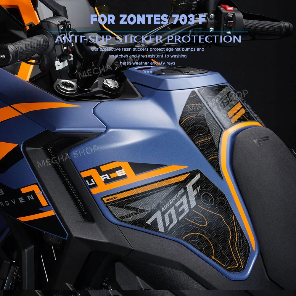 For ZONTES 703F 2025 Motorcycle Accessories Sticker Frosted Fuel Tank Pad Knee Grip Traction Protection Decal Waterproof