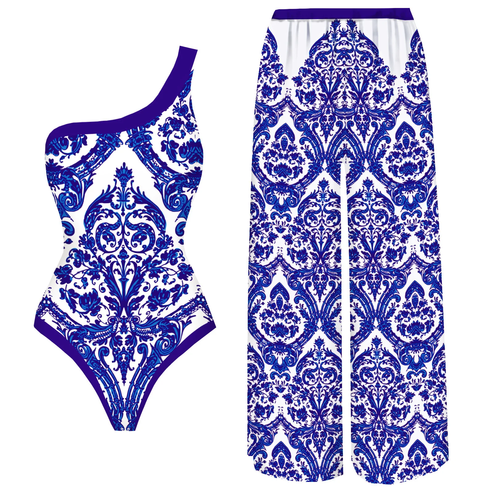 2025 New Arrival Push Up One Piece Swimsuit Ruffle Beach Wear Swimwear Women Wrap Skirt Swimsuit Cover Up Sexy Sarong Plage image 2