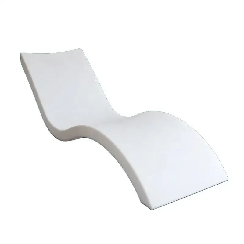 2026 Outdoor Fiberglass Chaise Lounger for Pool Beach Villa Park & School Sunbed Ledge Chair for Sunbathing