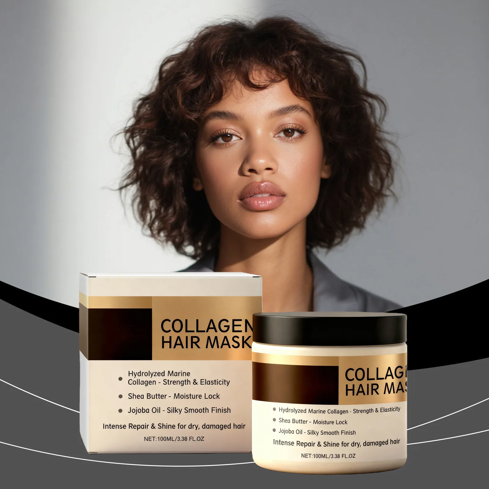 Coconut Oil Hair Care Mask Promote Collagen Regeneration Strengthen Hair Roots Relieve Dryness Deep Nourishing Hair Conditioner
