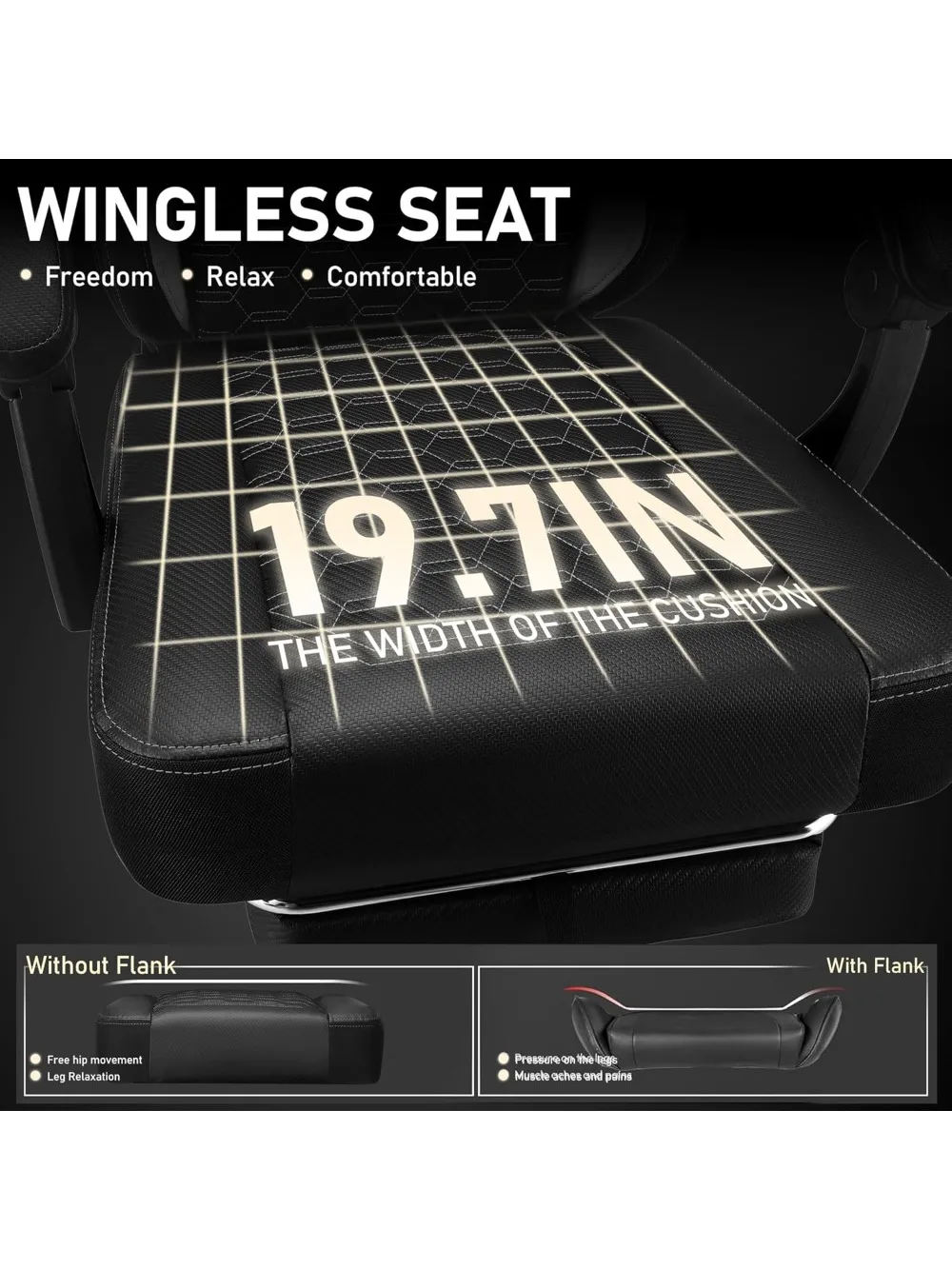 كرسي ألعاب مع وسادة زنبركية للجيب، كرسي كمبيوتر لألعاب الفيديو مع مسند للقدمين للبالغين، كرسي جلدي عالي الظهر