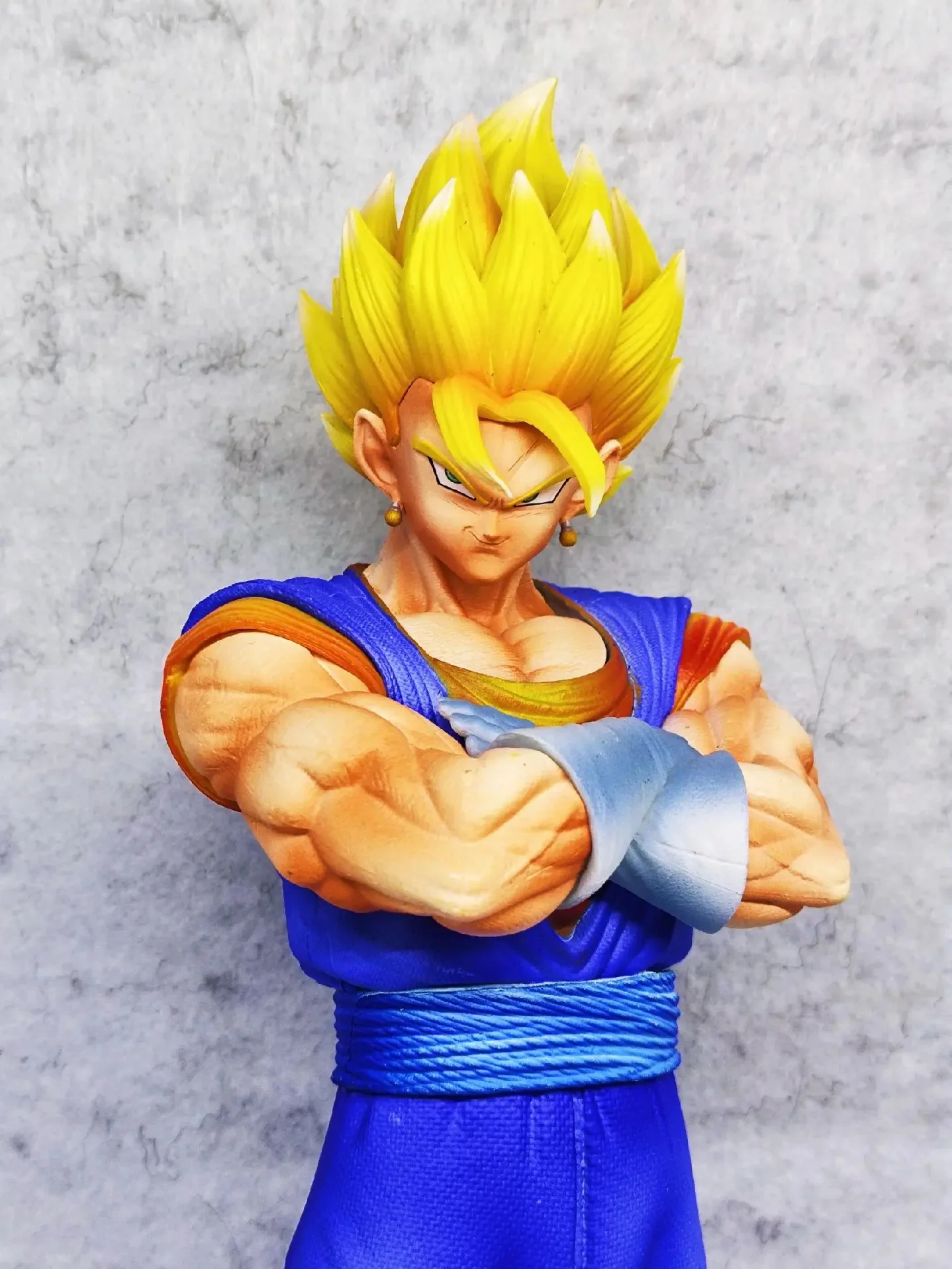 Anime dragon ball z guerreiros 28cm vegito cabeça dupla figura de ação dbz super saiyan vegito boneca figura de ação estátua pvc série