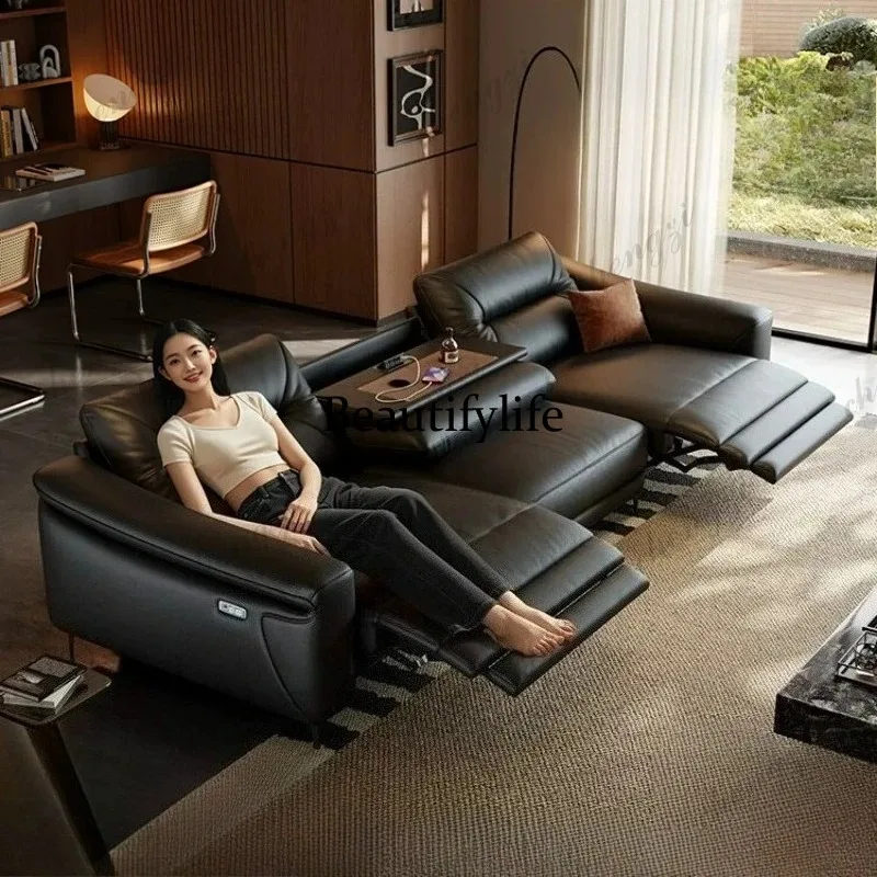 L181 Home modern simple light luxury electric multifunctional leather sofa living room sofas and seating couch armchair furnitur