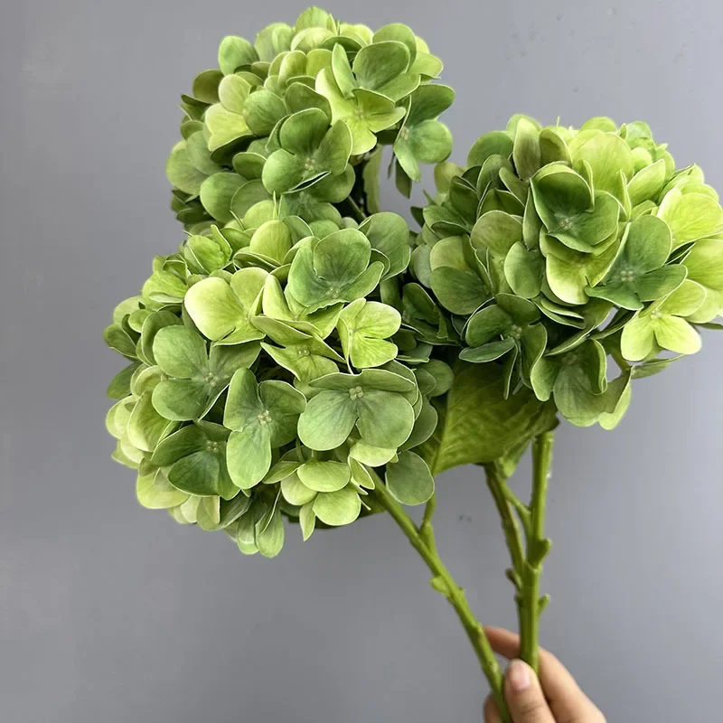 Neue Hortensien-künstliche Blume, fühlt sich echt an, feuchtigkeitsspendend, gefälschter Blumenstrauß für Zuhause, Hochzeitsdekoration, Wohnzimmer, Desktop, Blumenmuster – Detail 8