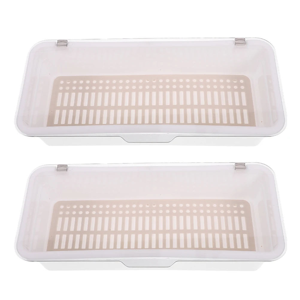 

2pcs Chopsticks with Lid Container Simple Cutlery Organizer PP Drainage Kitchen Utensil Storage Silverware Holder Tableware Tray