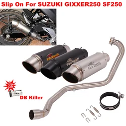 Full System Motorcycle GP Exhaust Escape Front Link Pipe Carbon Fiber Muffller DB Killer For SUZUKI GIXXER 250 GIXXER250 SF250