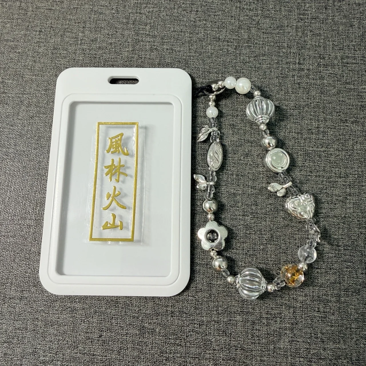 Flower Happy Face Buddha Pattern Metal Phone Sticker  Lanyard Anti-lost Lucky Card Holder