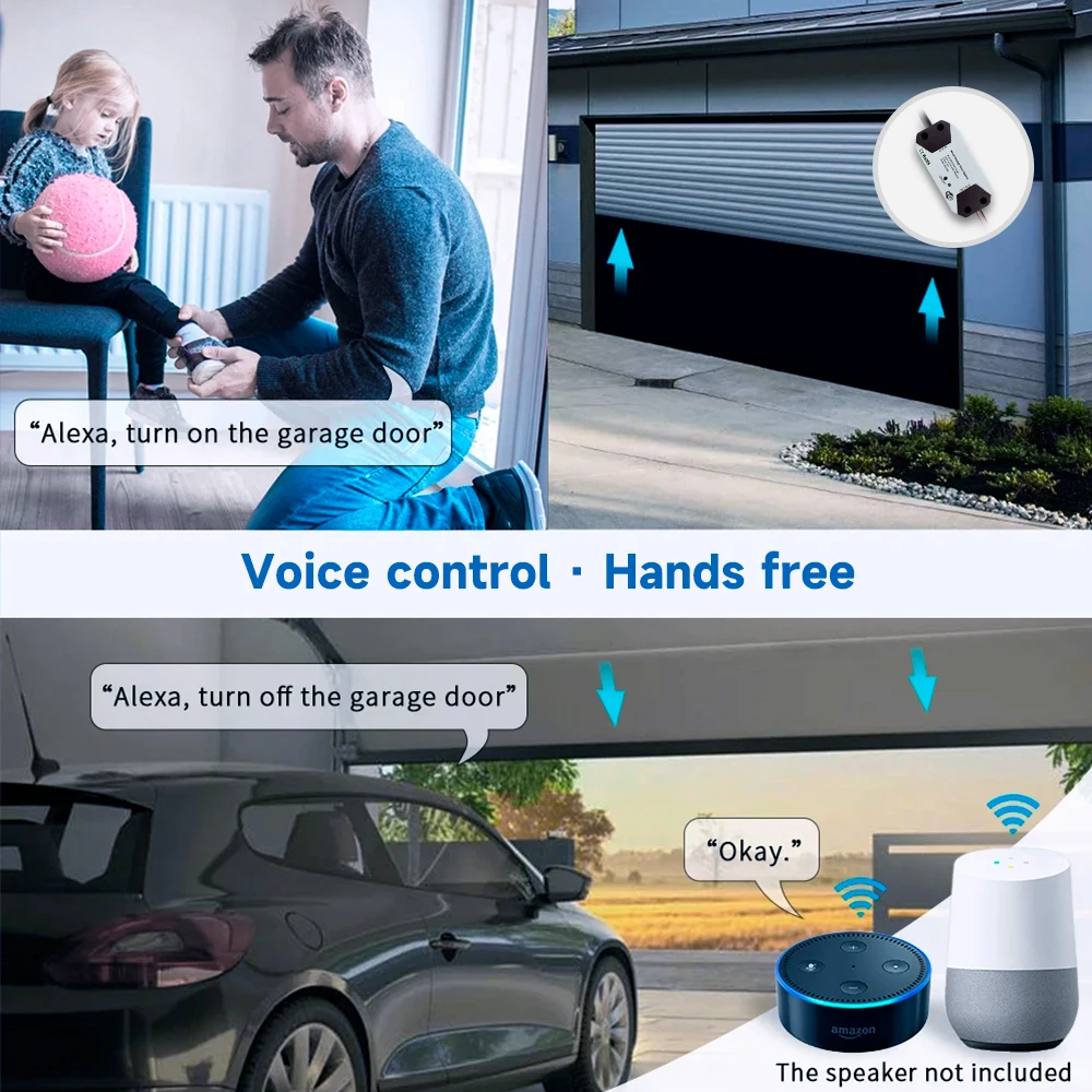 Imagem -05 - Tuya-controlador Automático de Porta de Garagem Abridor Wi-fi Casa Inteligente Funciona com Alexa Google Home Voice Control App Controle Remoto