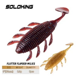 SOLOKING 6pcs/lot Soft Lure Fat Bug for Bass Fishing 8.3g 83mm Fishing Soft Bait Swimbait Fishing Lure Kit