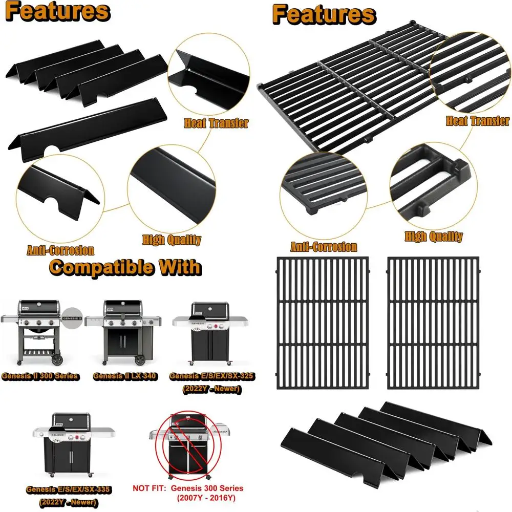 

Weber Genesis II E310 E335 E315 LX S340 S335 S345 GS4 Grill Replacement Parts: Flavorizer Bars & Grill Grates