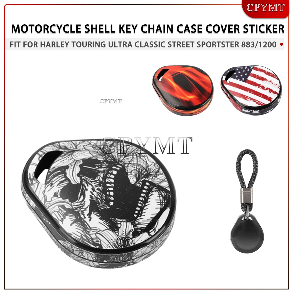 

Motorcycle Shell Key Chain Case Cover Sticker Fit for Harley Touring Tri Glide Ultra Classic Street Sportster 883/1200 Softail