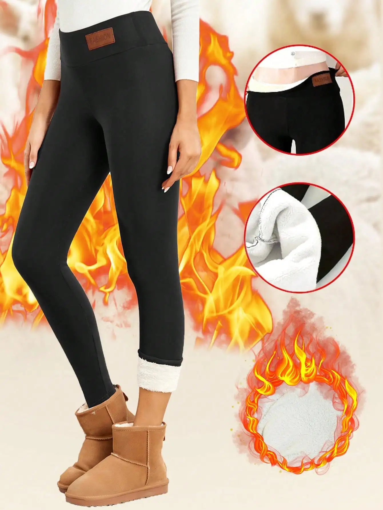 Fleece Lined Leggings for Women Thick Winter Warm Thermal High Waisted Tummy Control Workout Yoga Pants