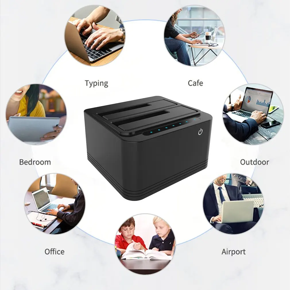 External Hard Drive Docking Station Heat Dissipation USB3.0 Suitable For HDD / SSD3.5 / 2.5 Inch SATA Hard Disk Dropshipping