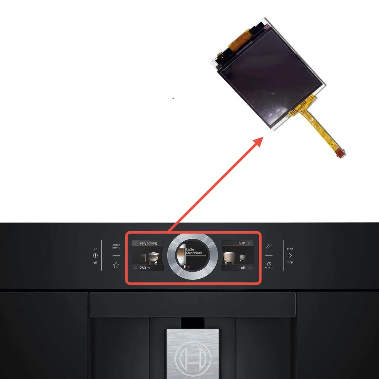 Nowy oryginalny ekran Oled Lcd Display dla Bosch CTL636EB6 CTL636ES6 wymiana/naprawa piekarnika ekspresu do kawy (z ekranem dotykowym) — zdjęcie produktu 6