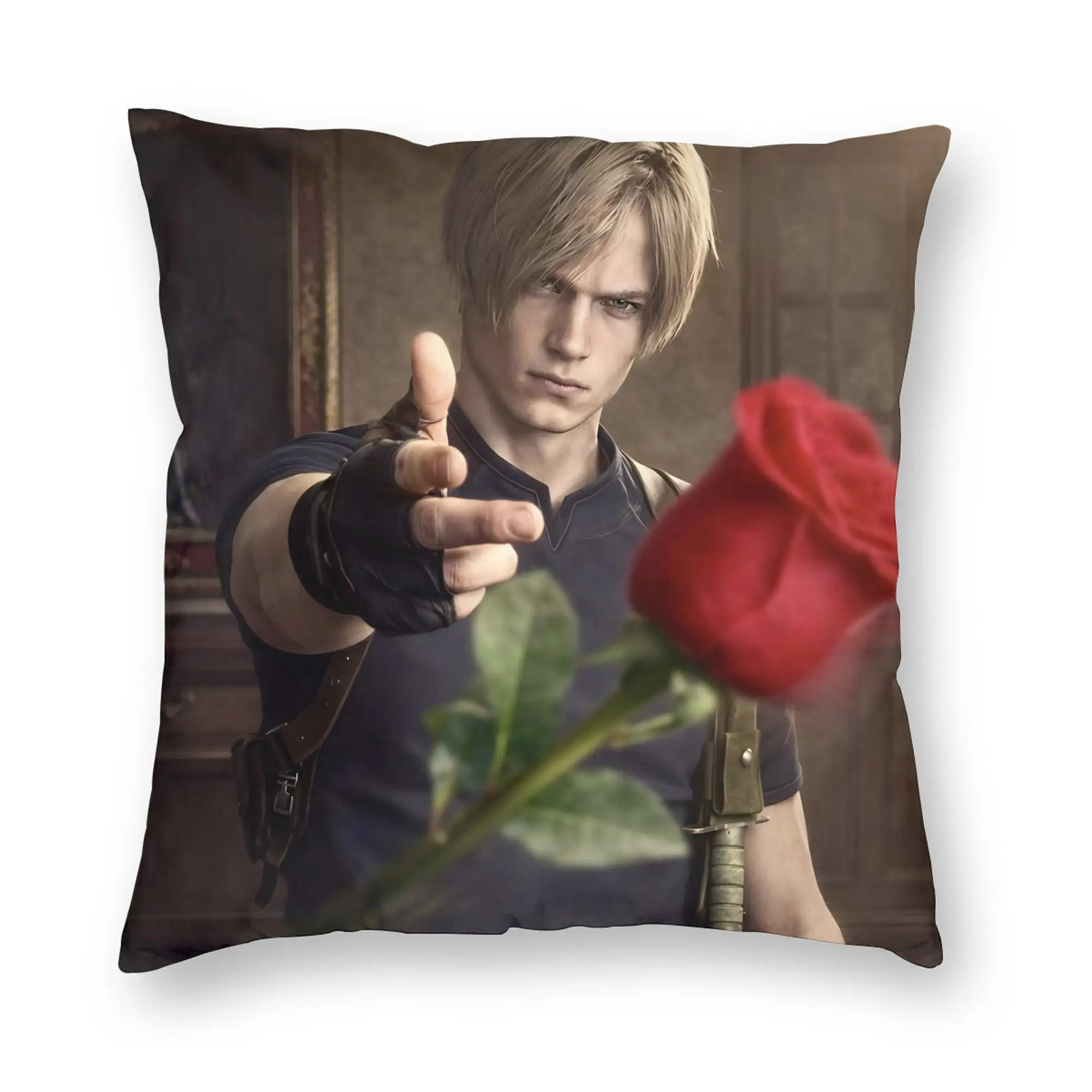 Leon S Kennedy Meme Pillowcase Double-sided Printing Fabric Cushion Cover Decoration Throw Pillow Case Cover Home Square 40*40cm