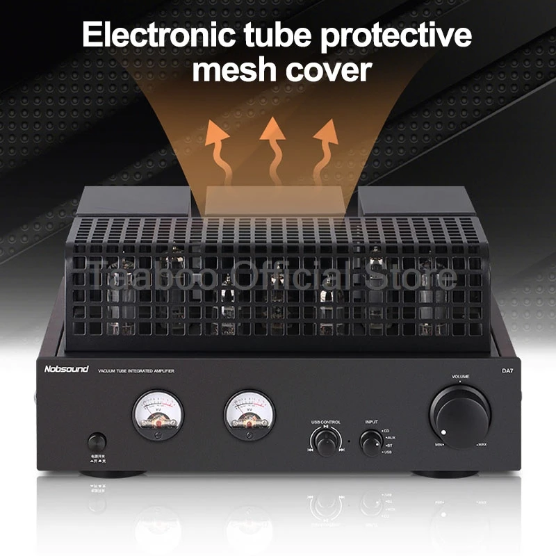 HiFi Bluetooth 5.3 Vacuum Tube Preamp USB High Fidelity Sound Quality Amplifier with Treble Bass Control for Home Audio System