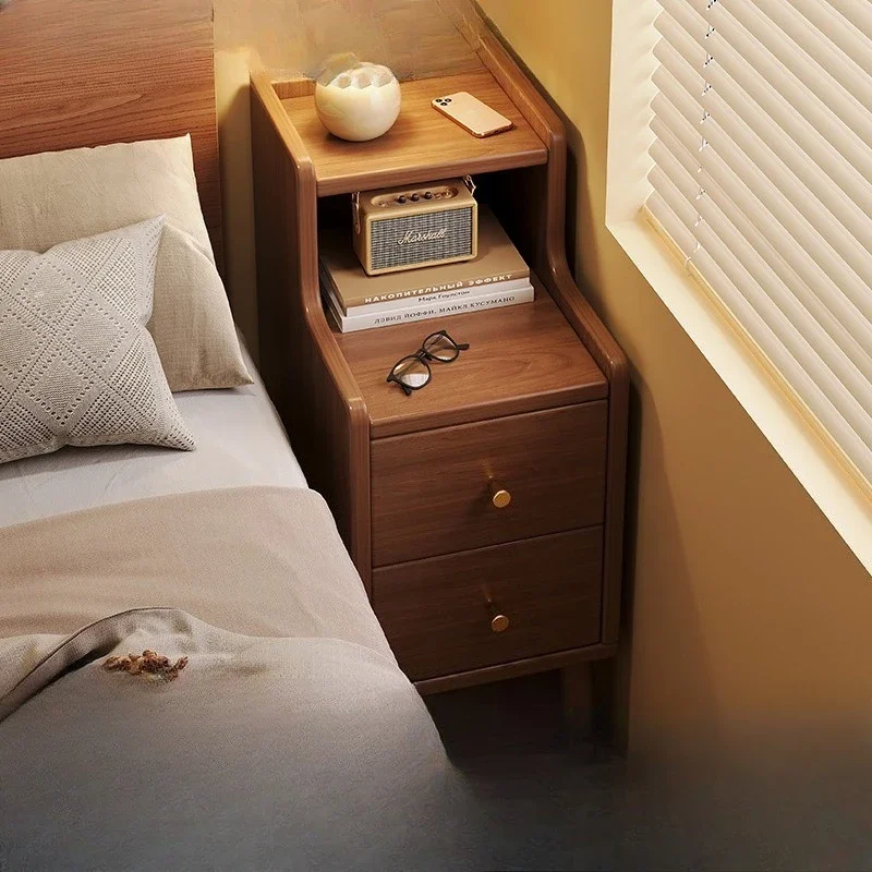 

Firm Bedside Table, Simple Bedroom, Multi-functional Small Bedside Storage Rack, Solid Wood Bedside Low Cabinet Factory