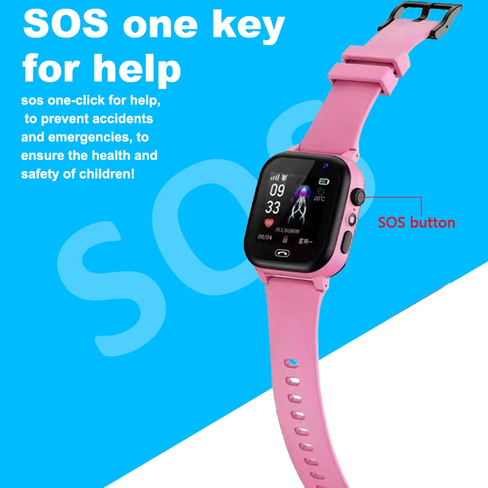 KGG S1 Kinderen Smart Horloge Jongens Meisjes 2G SOS Oproep Telefoon Horloge Antil-verloren Baby LBS Locatie Tracker Kind Smartwatch Verjaardagscadeau