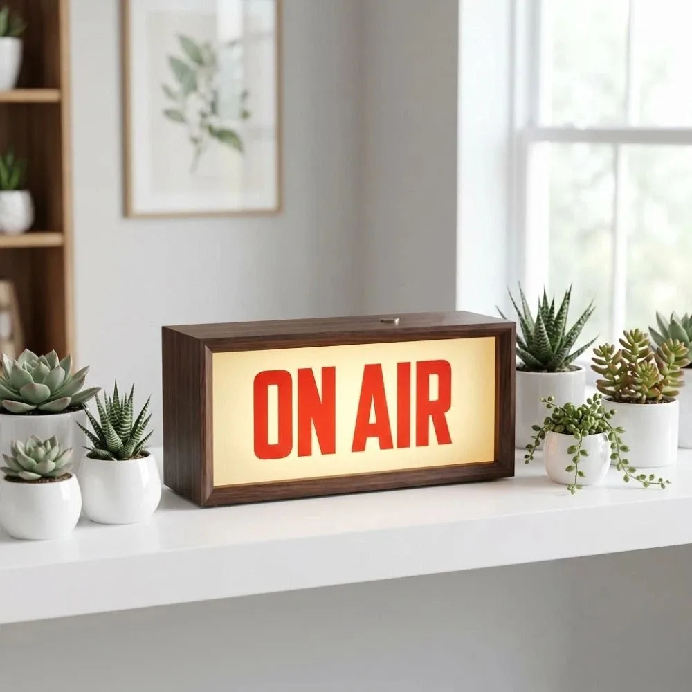 Broadcast ON AIR Sign USB plug in Desk Mount Recording Warning Indicator Lamp Light Up Design Wall Mount