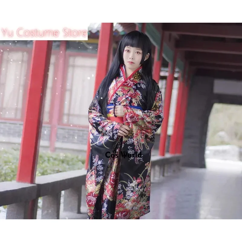 يو زي S-5XL اليابانية Jigoku Shoujo Enma Ai كيمونو يوكاتا ملابس أنيمي تأثيري ازياء5;c,8'z,6.k;