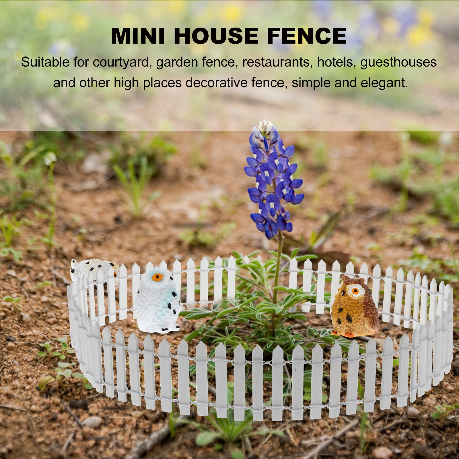 

2 Pcs Wooden Fence Ornaments Miniature Garden Accessories Fairy Decorations Dollhouse Animal