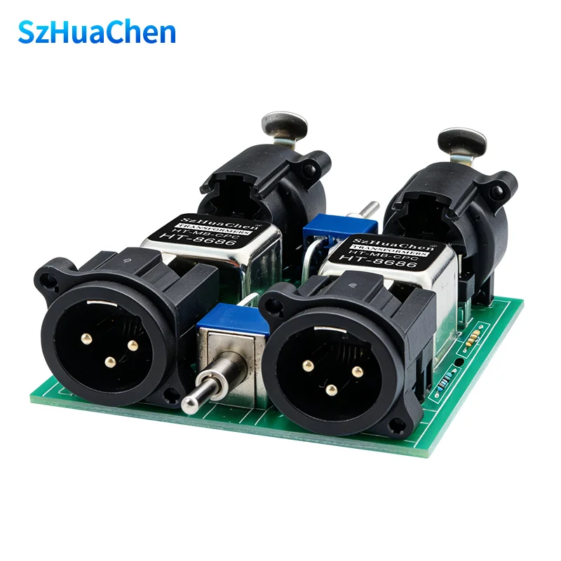 2-Channel Passive Audio Isolator Module with Ground Lift XLR 6.35mm Balanced Hum Noise Eliminator for Studio Live Sound DJ Mixer