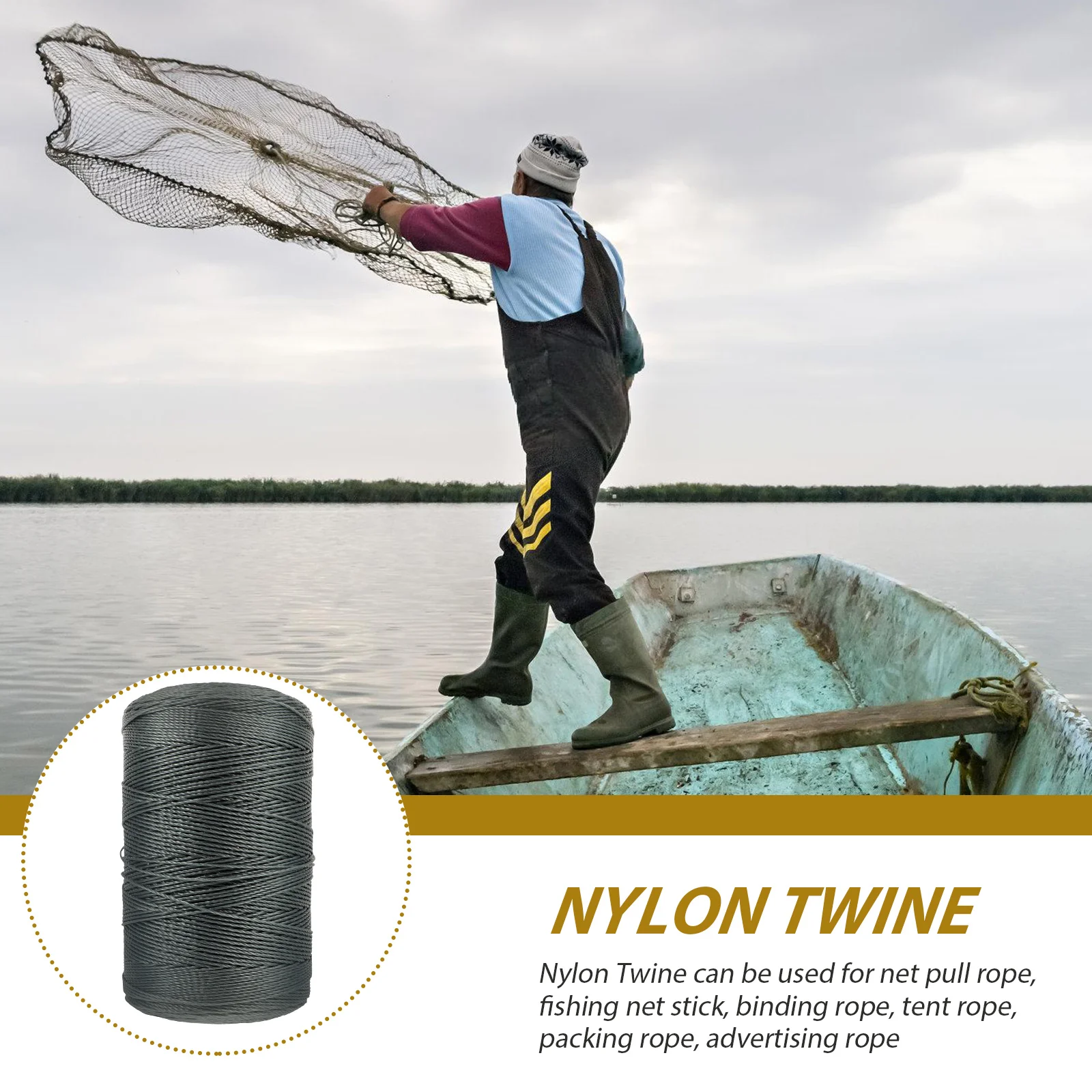

24Fishing Strong Nylon Nylon Twine Multi Fishing Catcher Net Rope Use Outdoor Fishing Net Twine Ropes Cordage