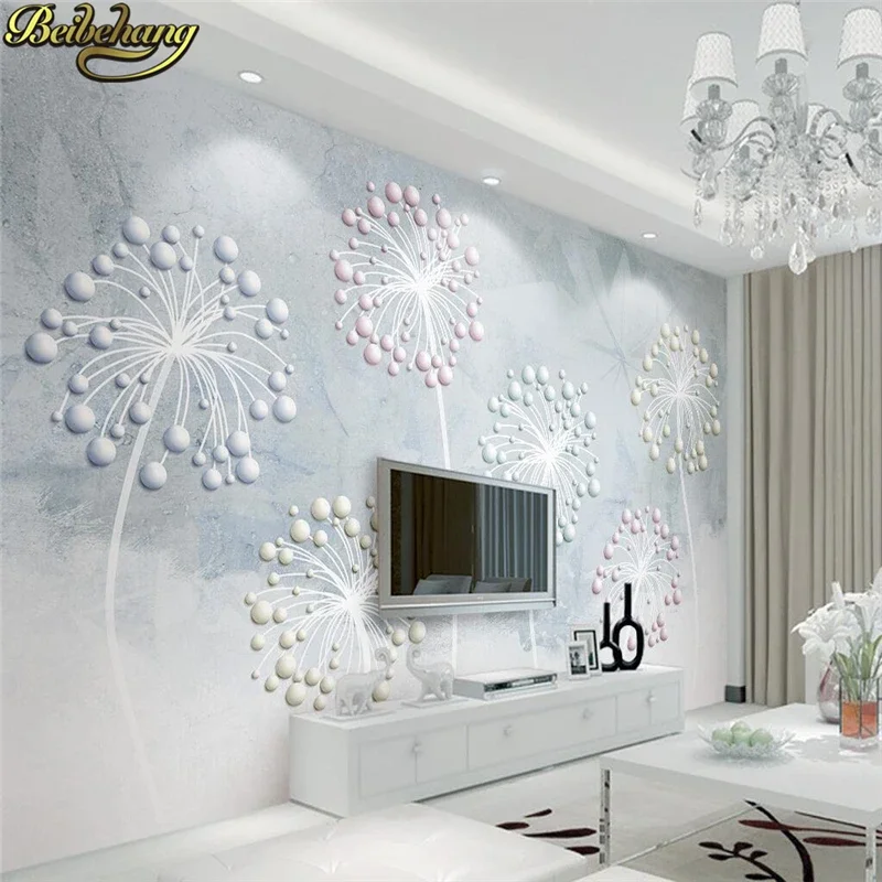 custom large 3d mural wallpaper for living room tv background wall paper roll Planta diamonds flowers wallpaper for wall 3d
