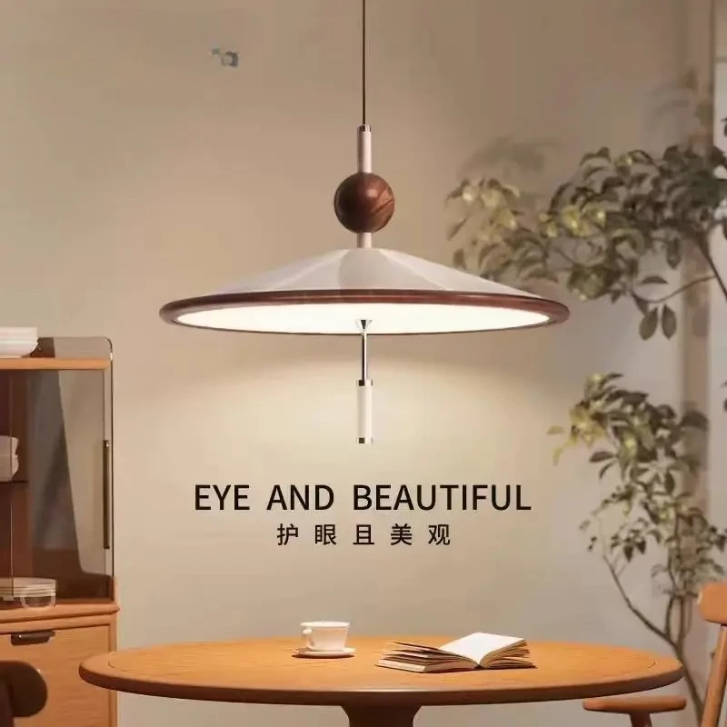 

New Chinese style wind chime pendant light, wooden restaurant light, high-end bedroom Wabi Sabi style Nordic pendant light