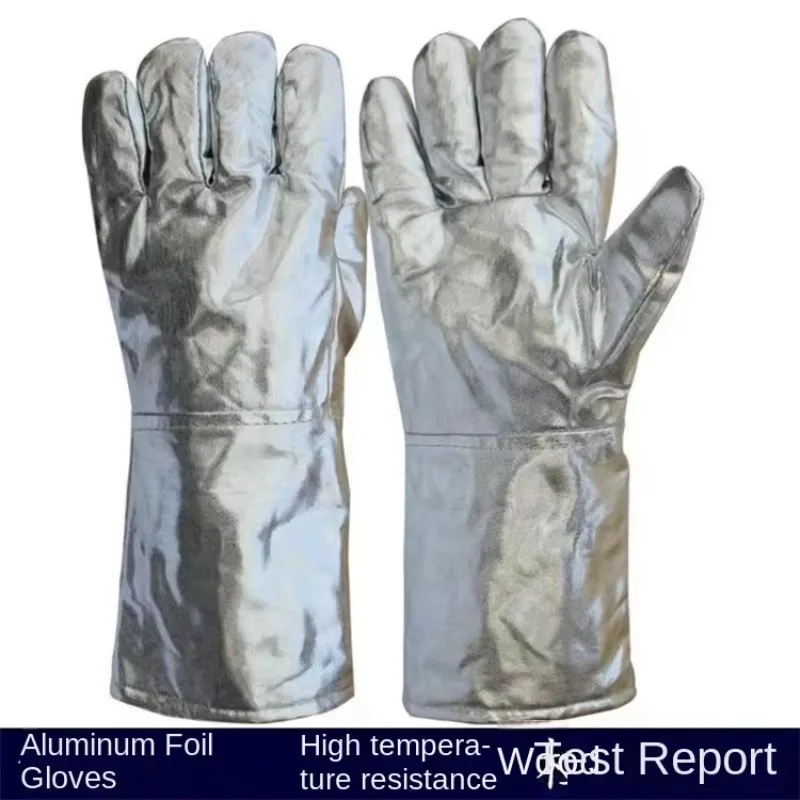 

Hot High-Temperature Five-Finger Industrial Safety Gloves Flame Retardant Heat Insulation Aluminum Foil Hot Melt Working Welding