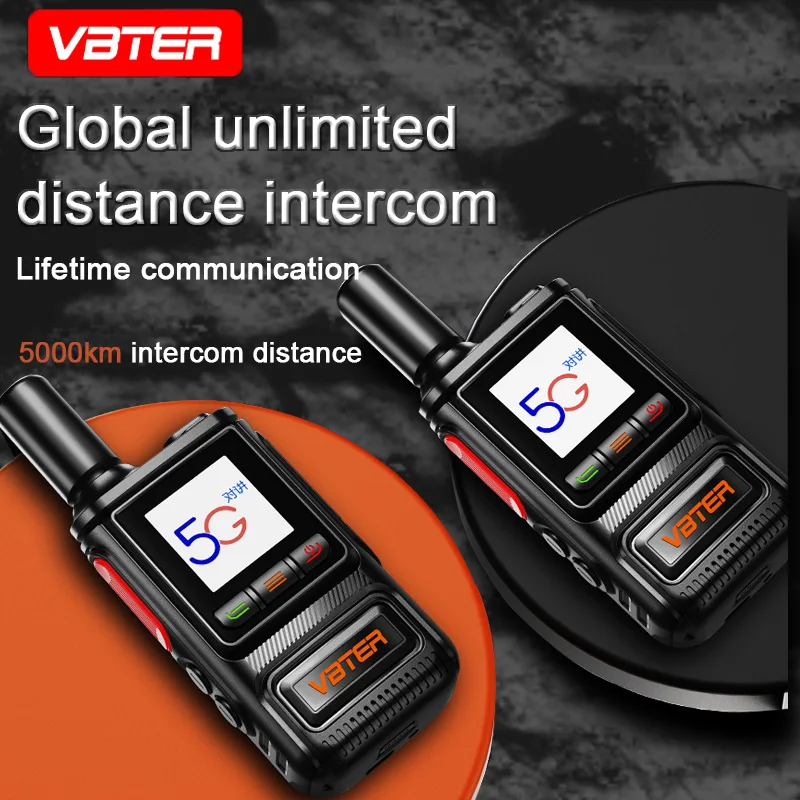 VBTER Mini 4G POC Handheld Two-Way Radio Long Ran Walkie Talkie 200 Mile GPS Supports Small Style 5000km Ran 3G Frequency