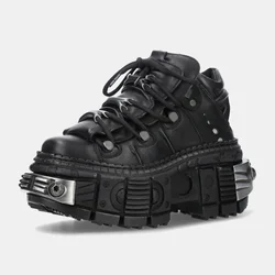 2026 New Fashion Retro Tank-Soled Shoes Metal High-Top Shoes Thick-Soled Real Leather Shoes Punk Platform Style Shoes Women/men