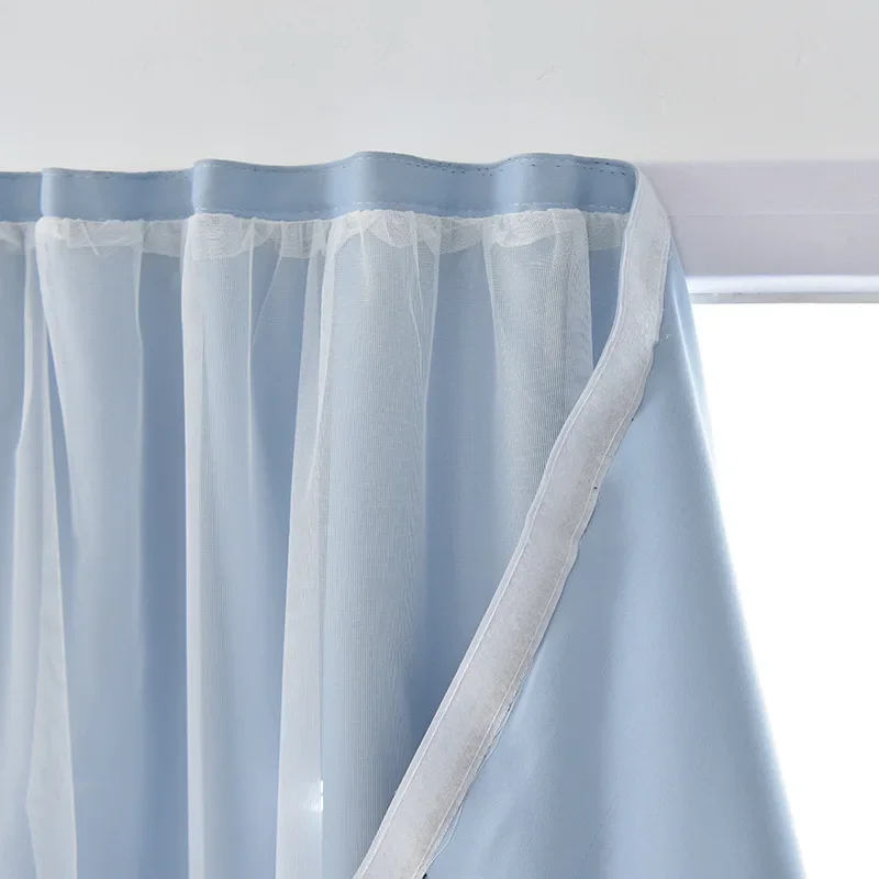 No Punch Self-adhesive Window Blackout Short Curtains Easy Install Window Drapes Shading Paste Curtain Sunscreen Room Cortinas