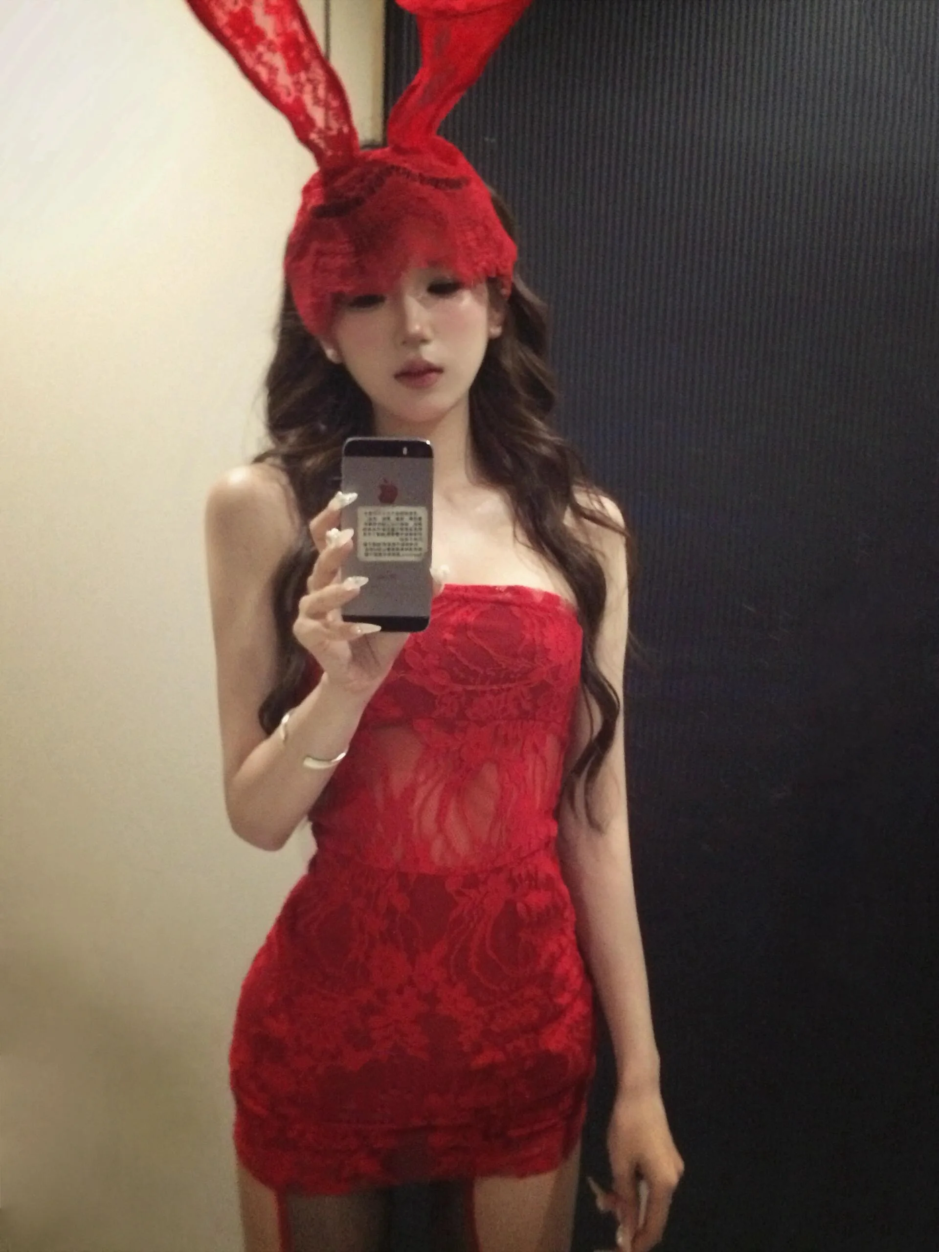 

Pure Desire orm Cosplay Rabbit Girl Red Men's Sle Dr Sexy Spicy Girl Bodycon Skirt Little Rabbit loween